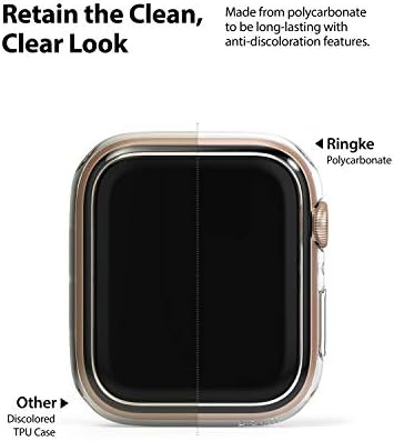 RINGKE SLIM [חומר נגד צינורות / חבילה 2] תואם לסדרת Apple Watch 6, 5, 4, SE, SE 40 ממ למארז מינימליסטי, מוצק לנשים, גברים - ברור וברור